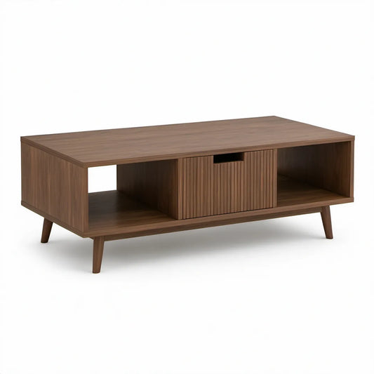Couchtisch mit Stauraum, 120 x 60 x 45 cm, Walnussbraun